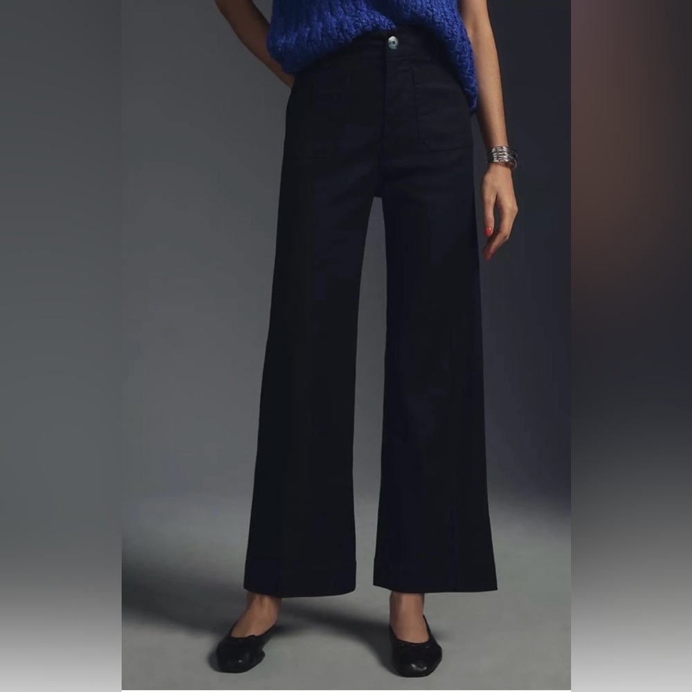 Maeve Anthropologie the Colette linen blend high waist wide leg pants size 28